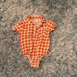 Orange Patterned Kids 2T One Piece